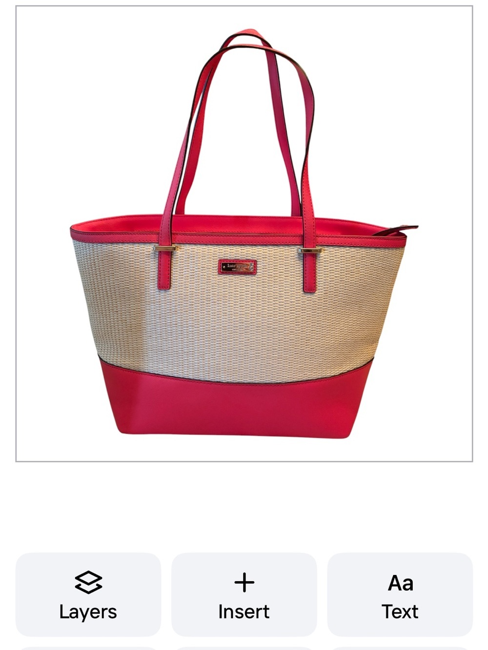 Kate Spade Leather and Straw Tote